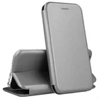 Чехол книжка для samsung A02S серый c магнитным замком, подставкой и отделением для карт