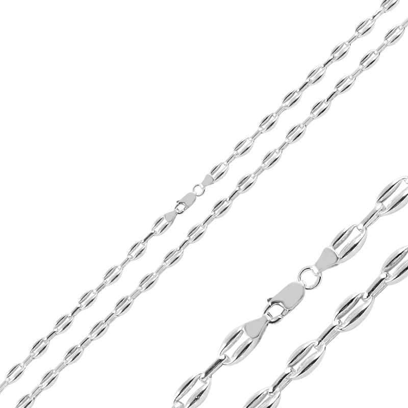 

Silver 925 Sterling 6mm Oval Hollow Sailor Chain Necklace