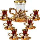 Великолепный стеклянный товар, набор из 6 тарелок с ручкой, арабские оттоманки, Декорации для подачи и питья дома