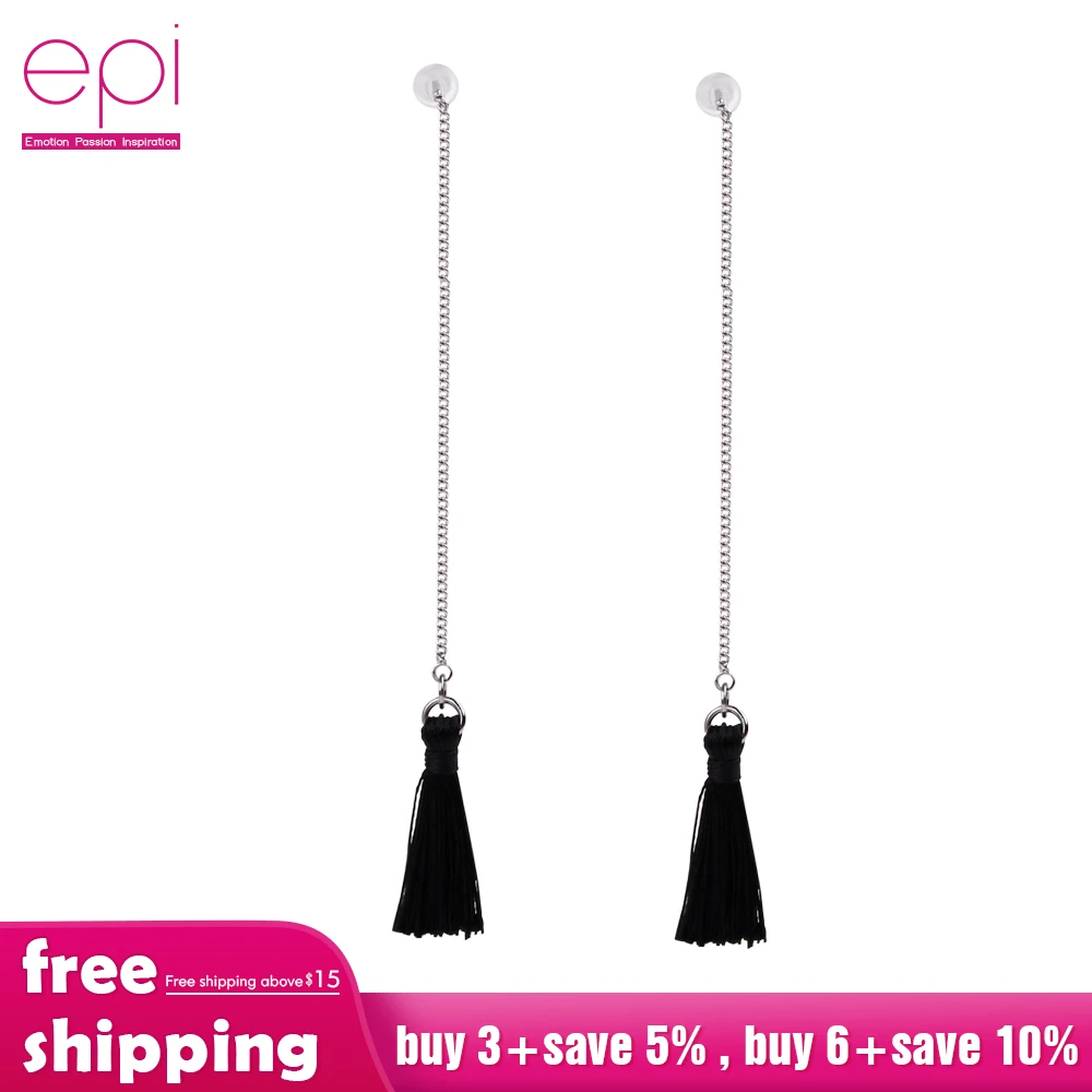 EPI богемные длинные кисточки Висячие серьги для женщин Мода Бохо бахрома Букле д