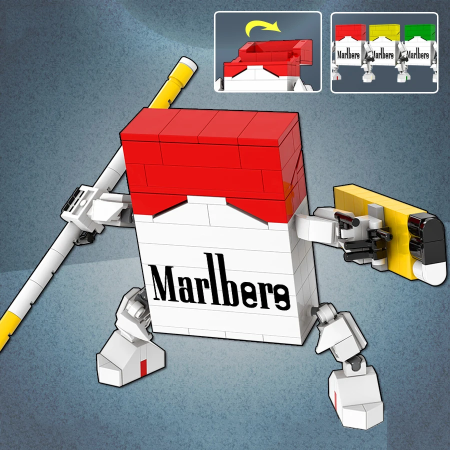 Идеи для Bricklink робот MOC Cigarette Mecha красный желтый зеленый набор сделай сам