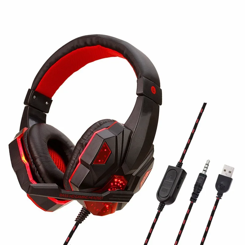 

Game Headphones Gaming Headsets Bass Stereo Over-Head Earphone Casque PC Laptop Microphone Wired Headset For Computer PS4 Xbox