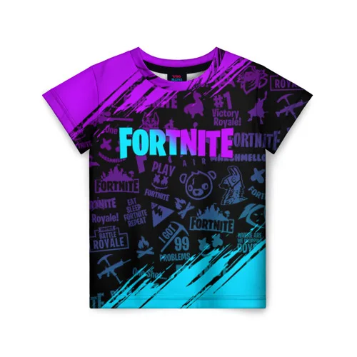 Детская футболка 3D FORTNITE|Тройники| |