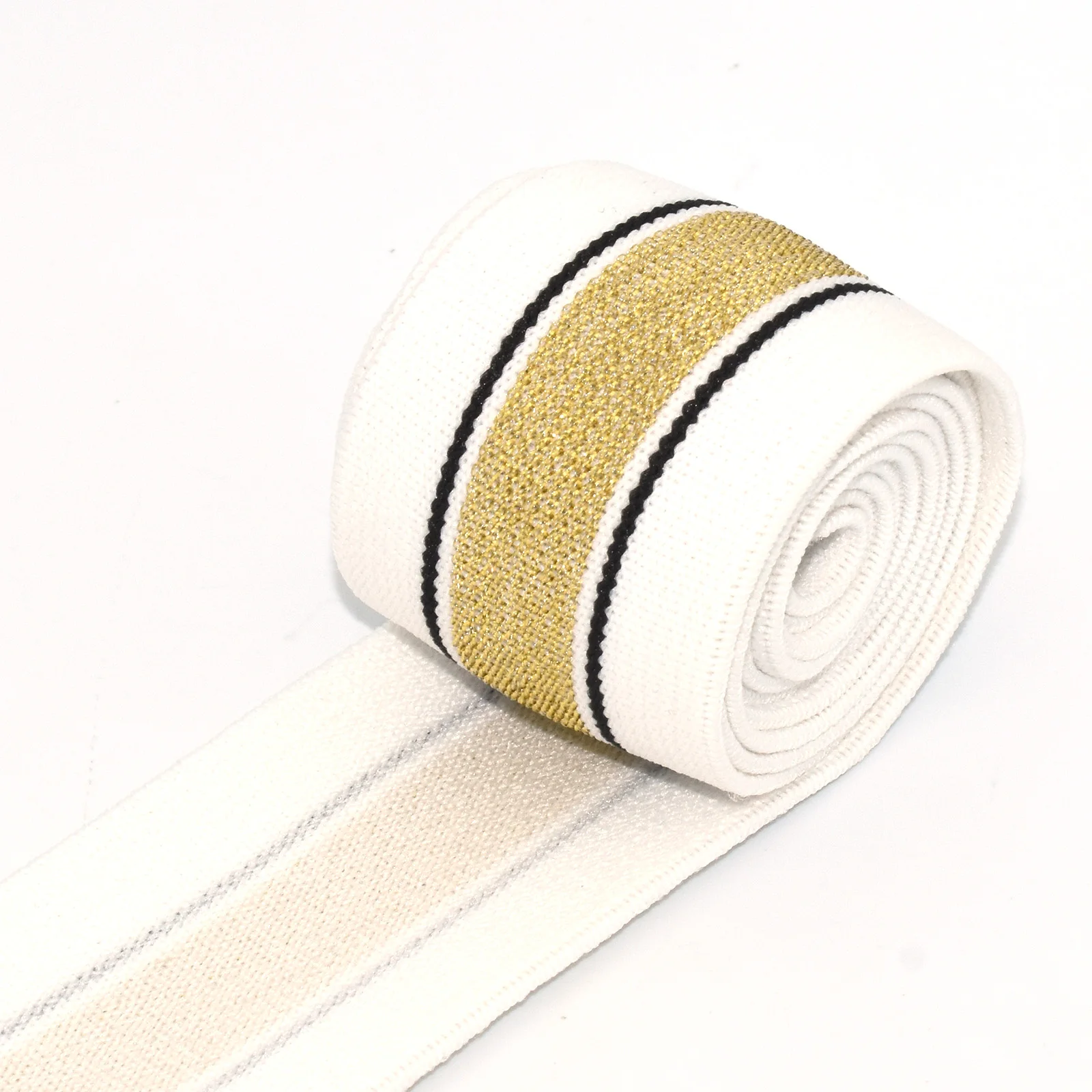 

38mm/1.5inch Elastic Webbing Colorful Ribbon Fabric Colored Stripes Stretch Nylon Belt Leash Purse Strap for Sewing Waistband