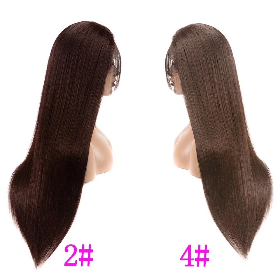 

2# 4# Straight Lace Wig Brown Human Hair Wigs For Women Pre Plucked With Baby Hair T Part HD Transparent Lace Wigs 250 Density