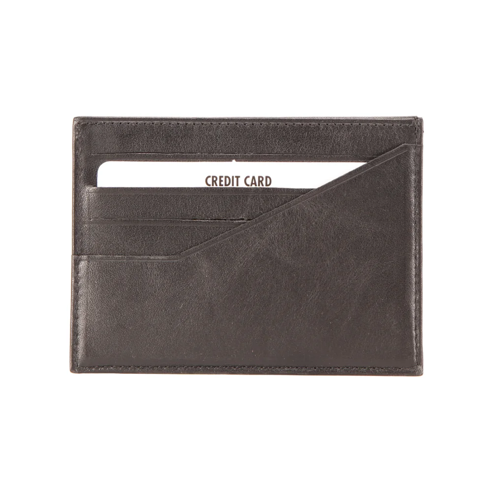 Тонкий компактный кошелек из натуральной кожи с держателем для карт ручной