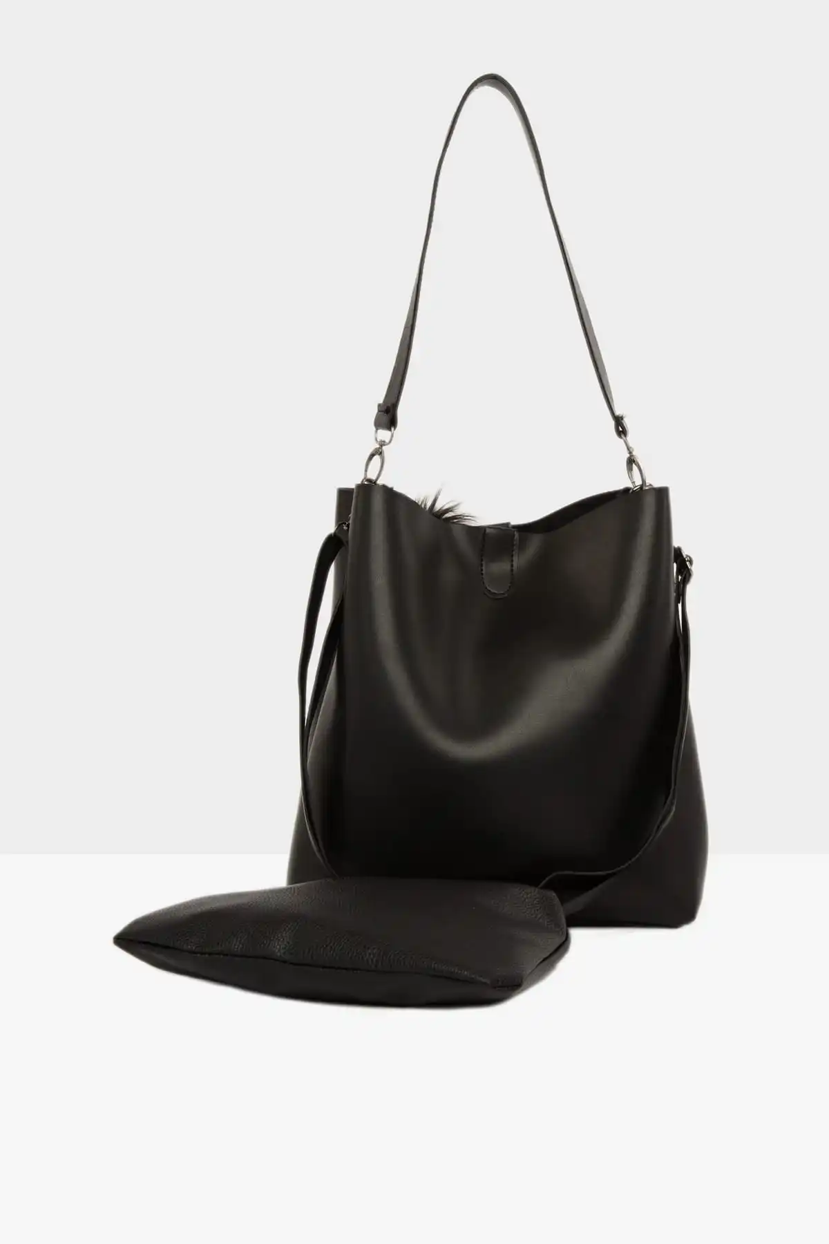 

New Fashion Black Shoulder Bag for Women Wide Multi Compartament Mini Make-up Messenger Crossbody Bag