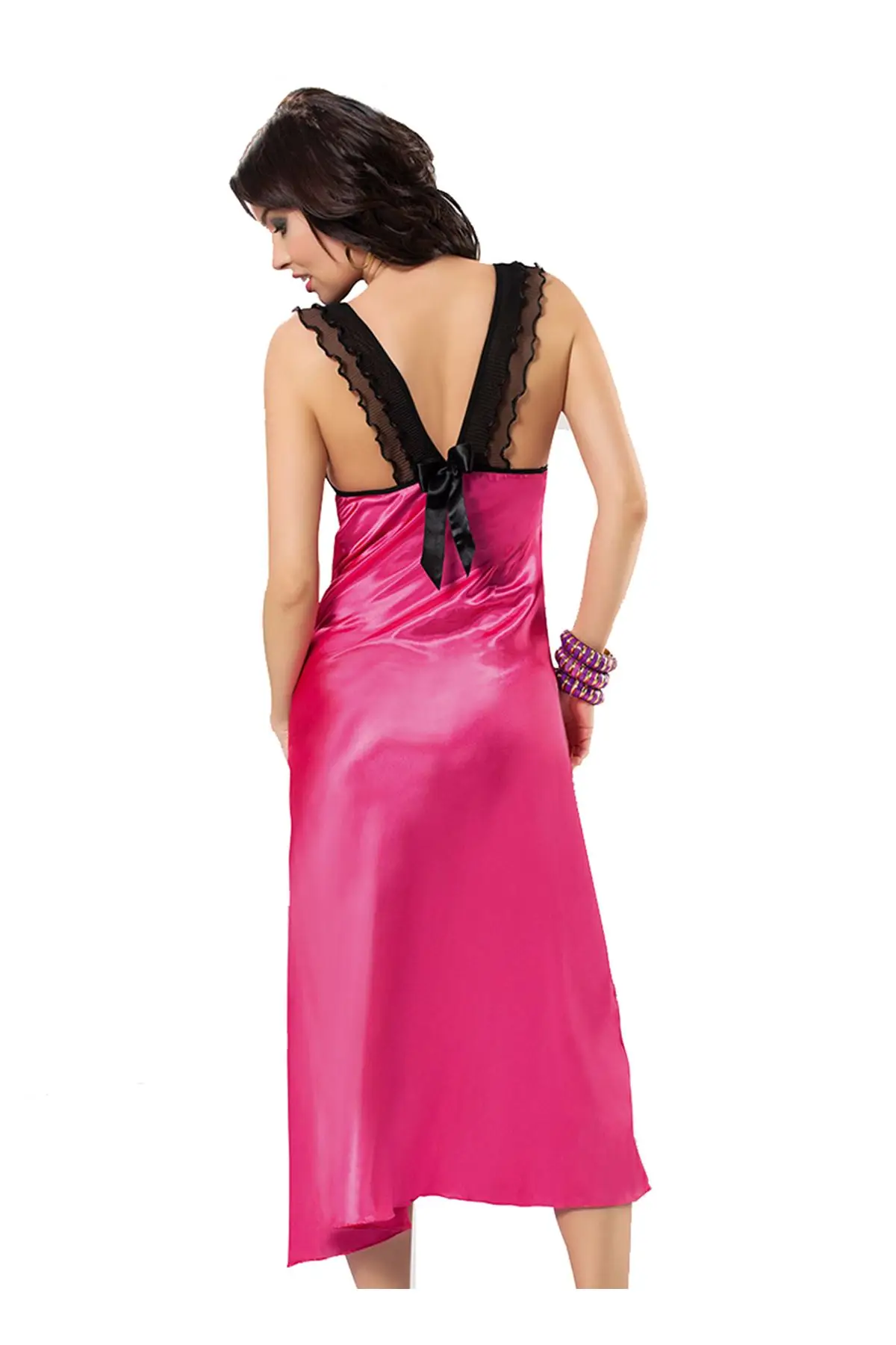 

Sistina 041 Slits Long Satin Nightgown