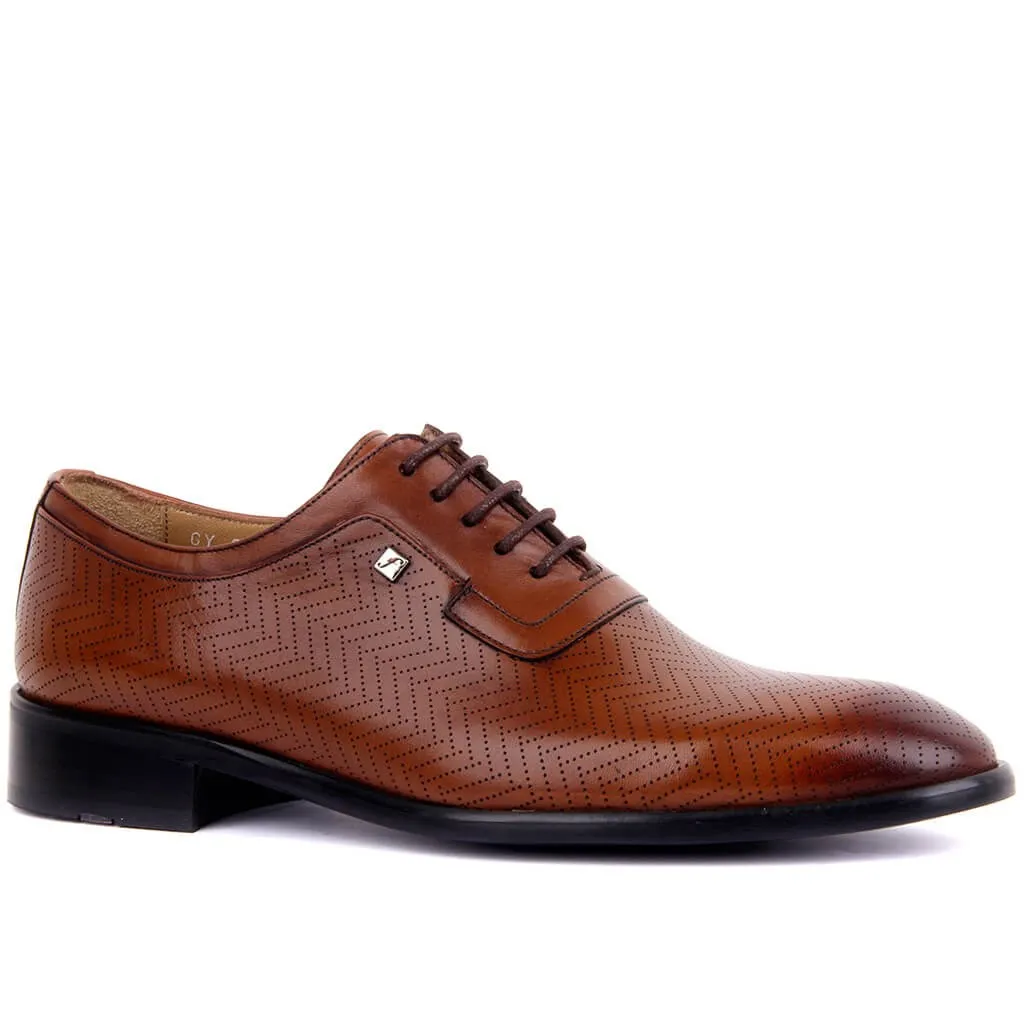 

Fosco Lace-Up Men's Classic Shoes Genuine Leather Tan Colour with Dress and Business Shoes Size:39-45