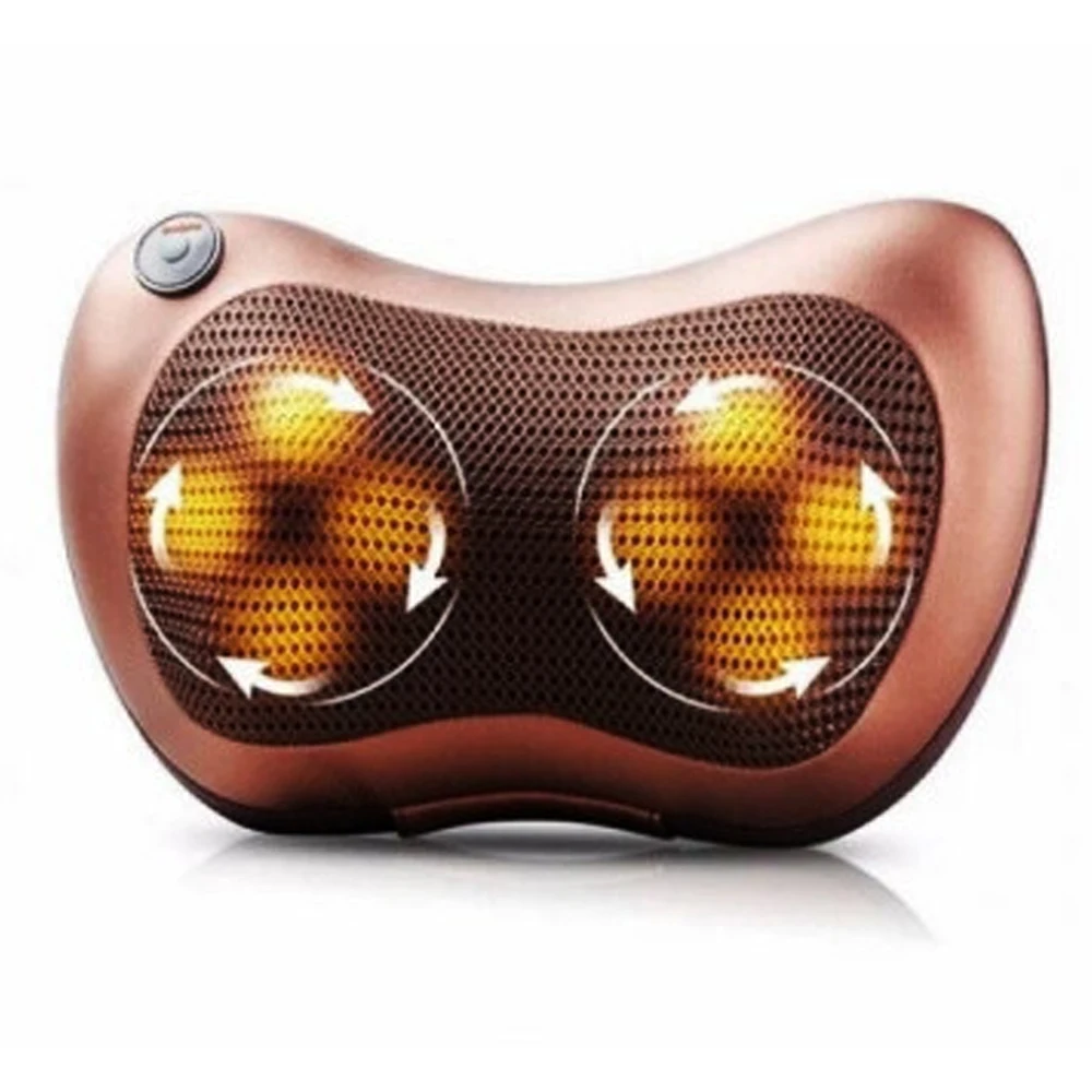  Массажная Роликовая Подушка для шеи и спины с автомобильным адаптером Massage Pillow 8028 220В/12В портативный массажер  