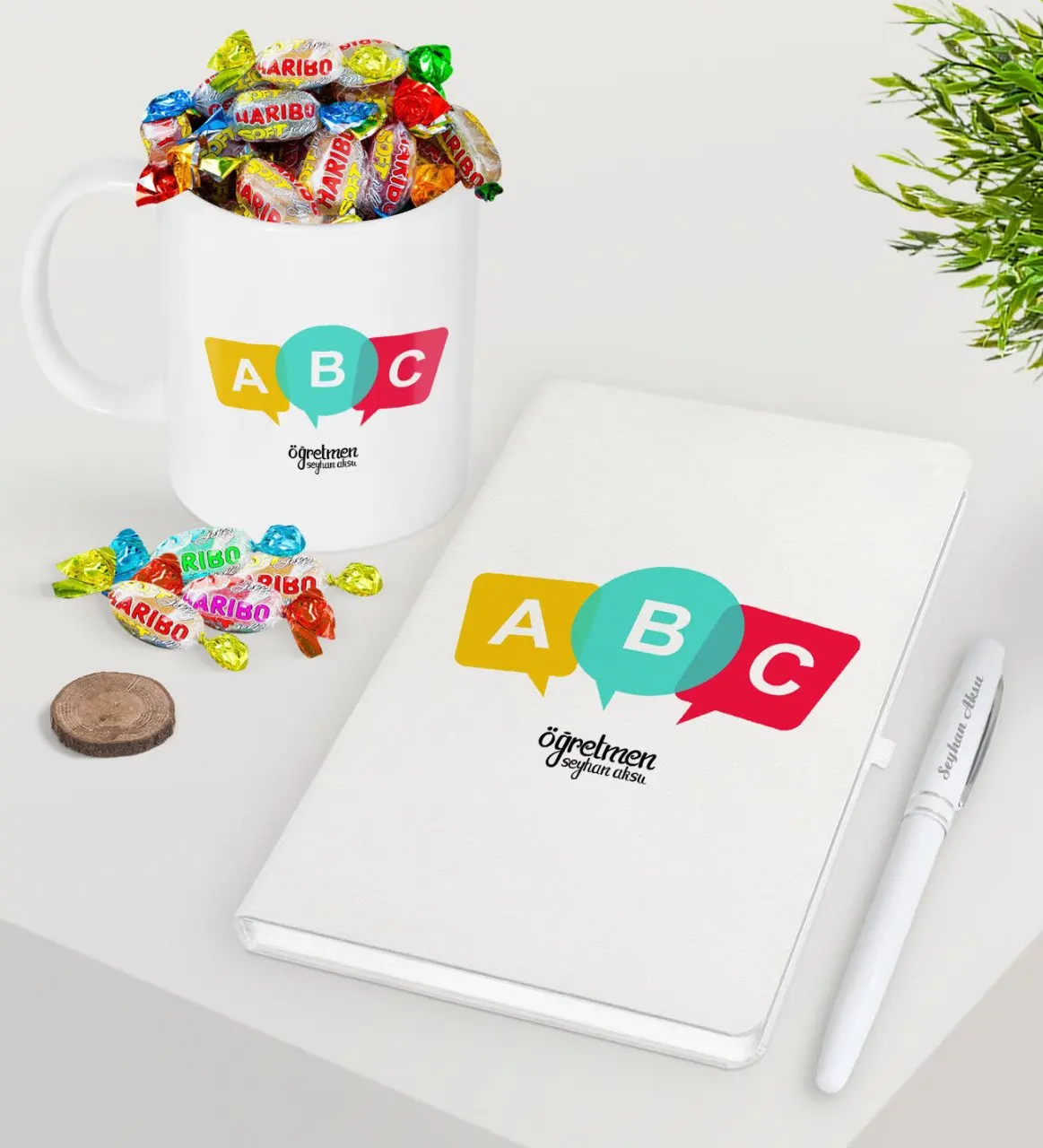 

Персональная Учительская белая ручка для записной книжки набор сладких кружек-4