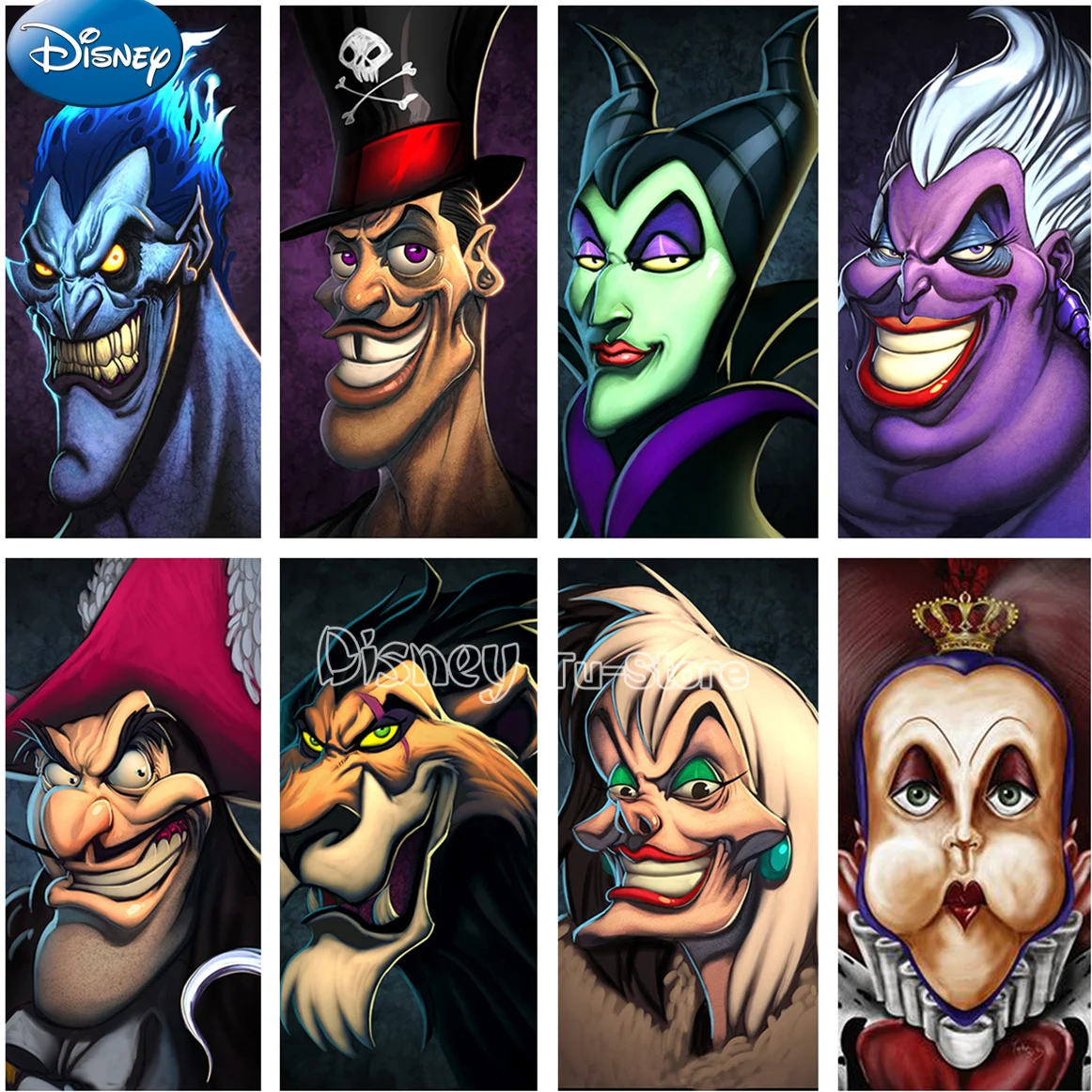 

5d Diamond Painting Cattivi Disney Square Round Diamond Embroidery Kit Cartoon Diy Gift Cross Stitch Mosaic Handmade Home Decor