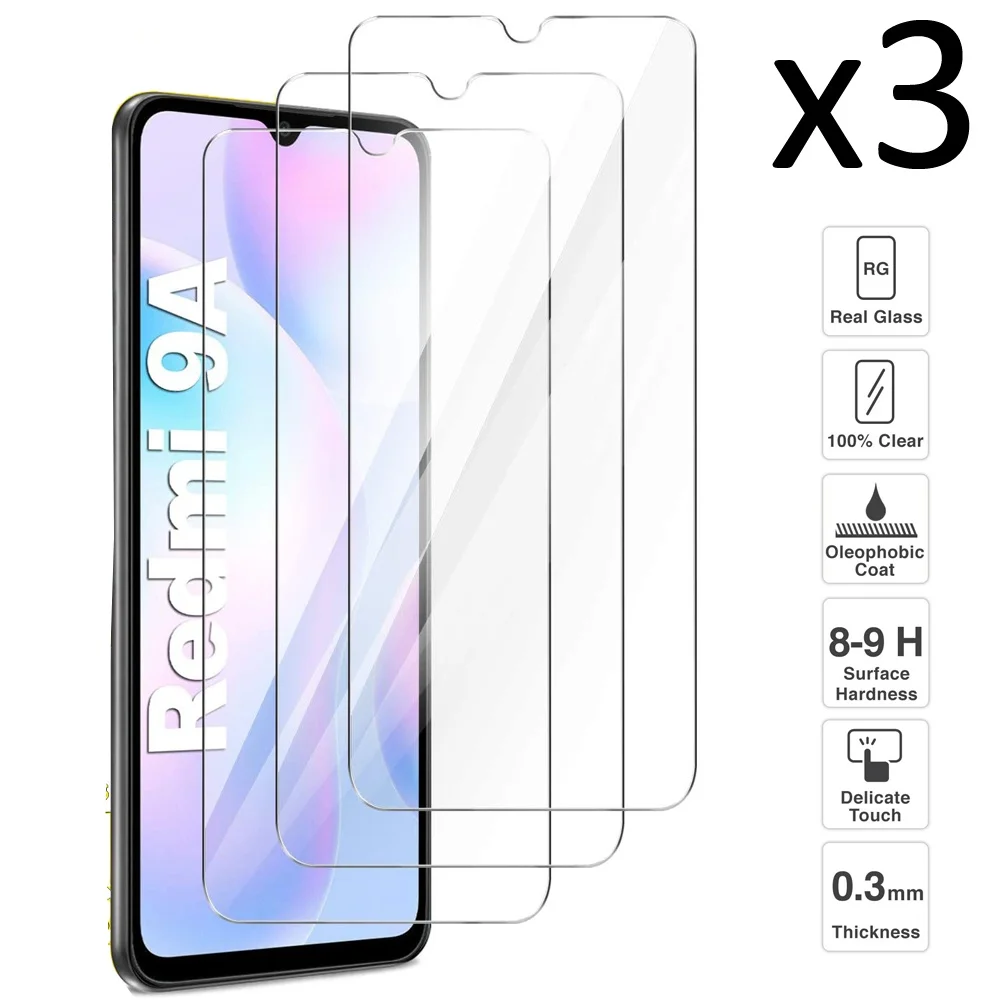Xiaomi Redmi 9 / 9A / 9C Set 3 PCs screen Protector tempered glass anti-scratch ultra slim easy to install