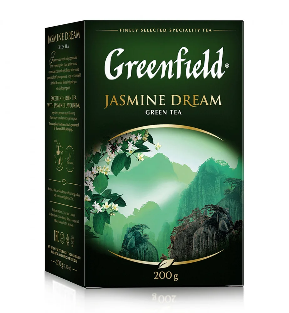 Зеленый чай листовой Greenfield Jasmine Dream ароматизированный 200 г|Зеленый чай| |