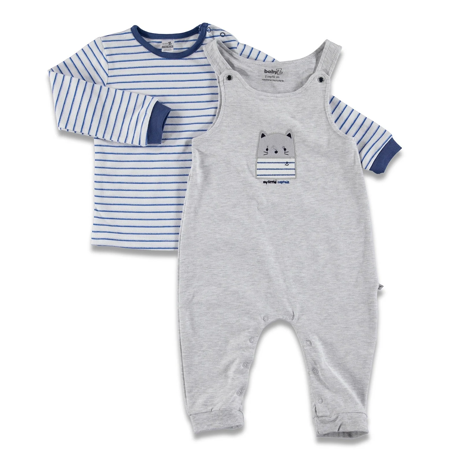 Ebebek BabyZ/детский полосатый комбинезон с вышивкой комплект из 2 предметов