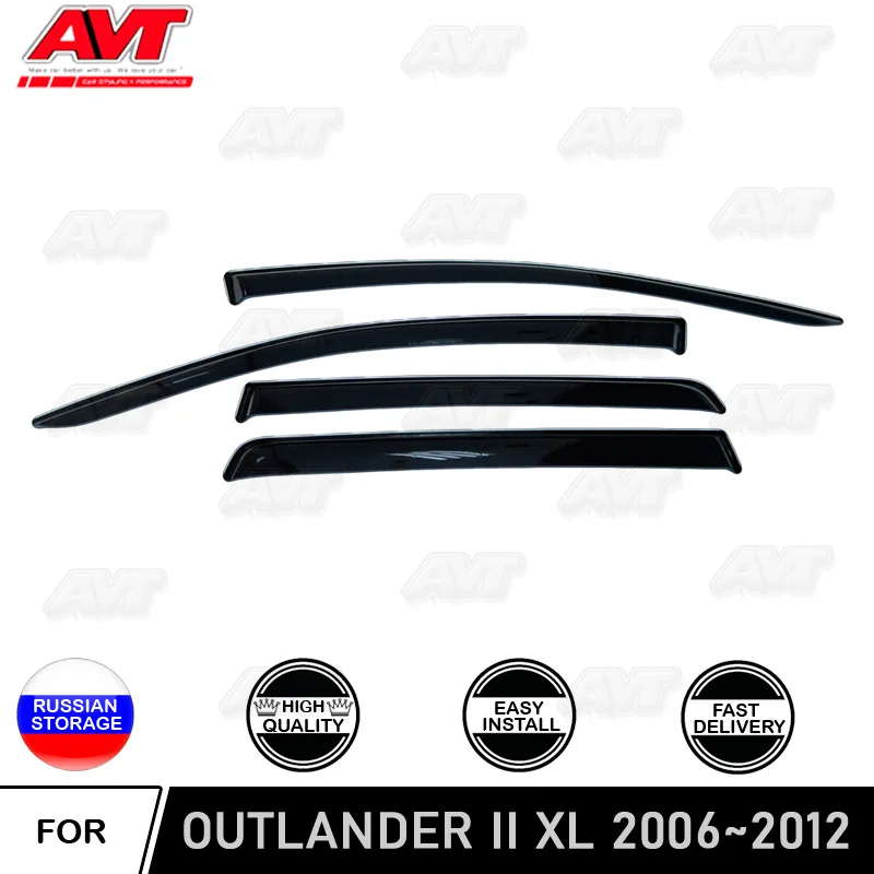 Дефлекторы окон для Mitsubishi Outlander II XL 2006~ 2012, автомобильный Стайлинг, защита от ветра, автомобильный вентиляционный козырек, защита от дождя