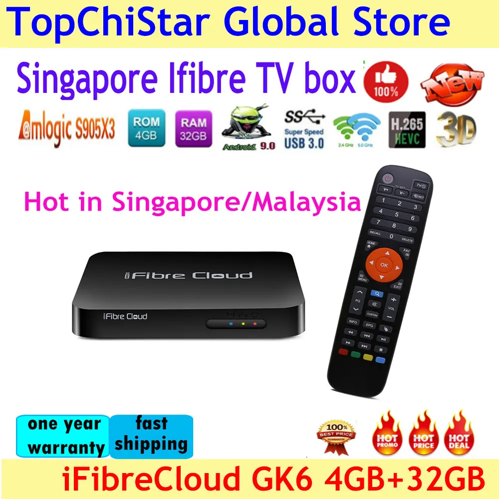 [Подлинный] 2022 фотографический ТВ-бокс ifiber cloud GK 6 android 9 0 4 ГБ 32 двойной Wi-Fi