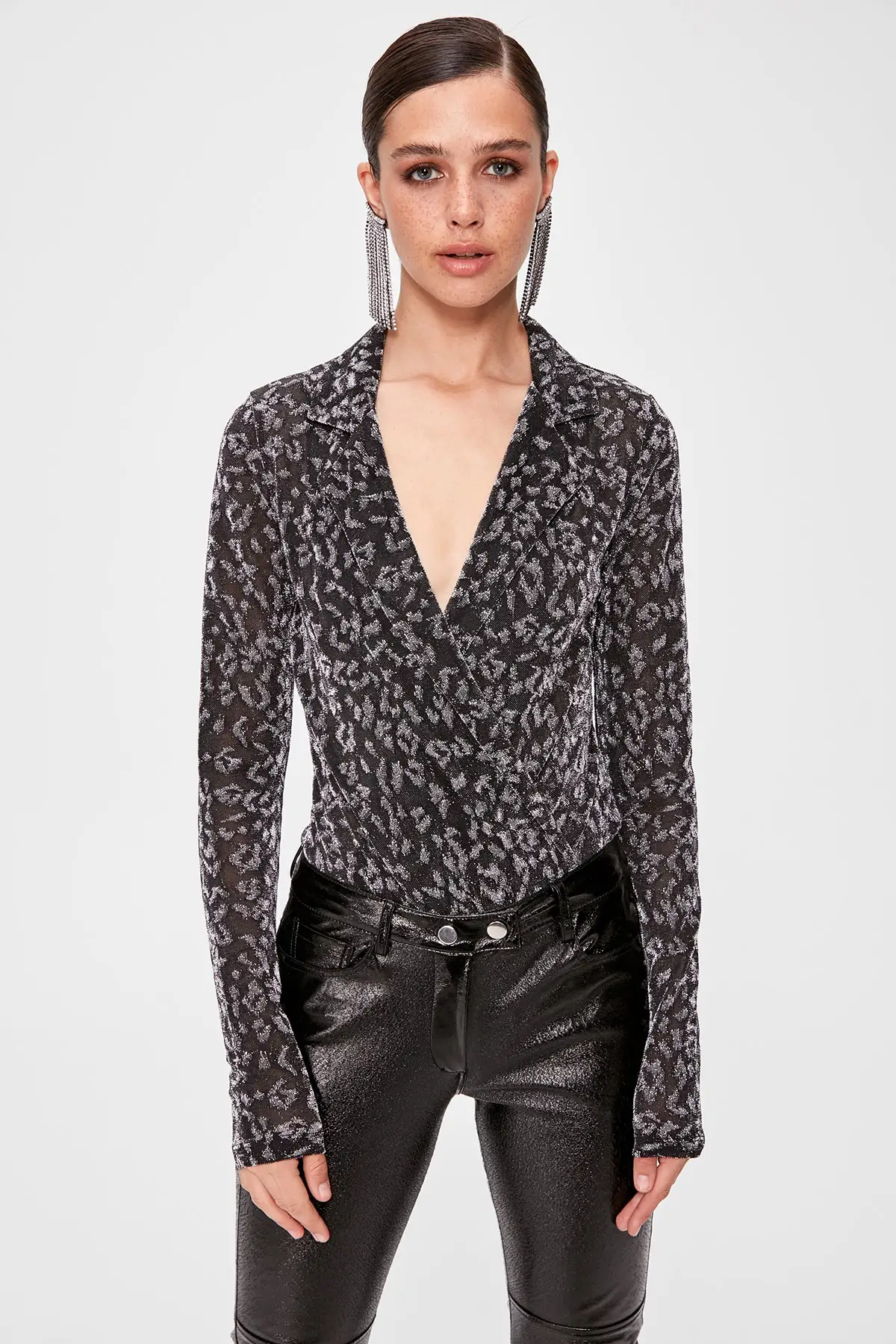 Trendyol Leopard print Bottom Snaps Body TPRAW20BD0029 |