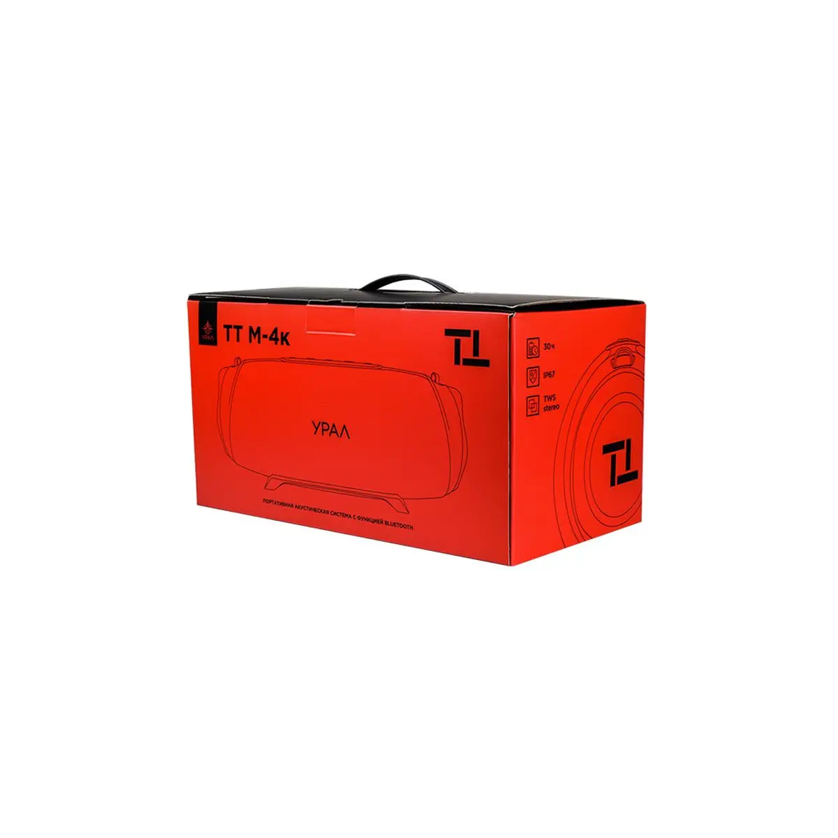 Портативная акустика Ural TT M-4 (Черная \ Спецназ Тайга Красная) 2 х 15 Вт 5000 мАч USB Type-C