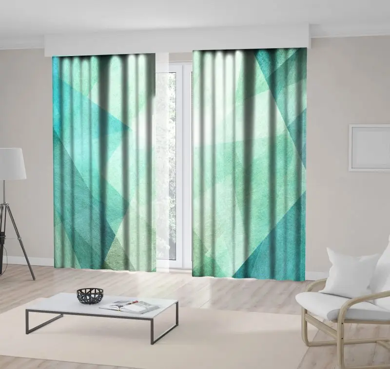 Занавеска геометрические фигуры квадраты треугольники в случайных слоях