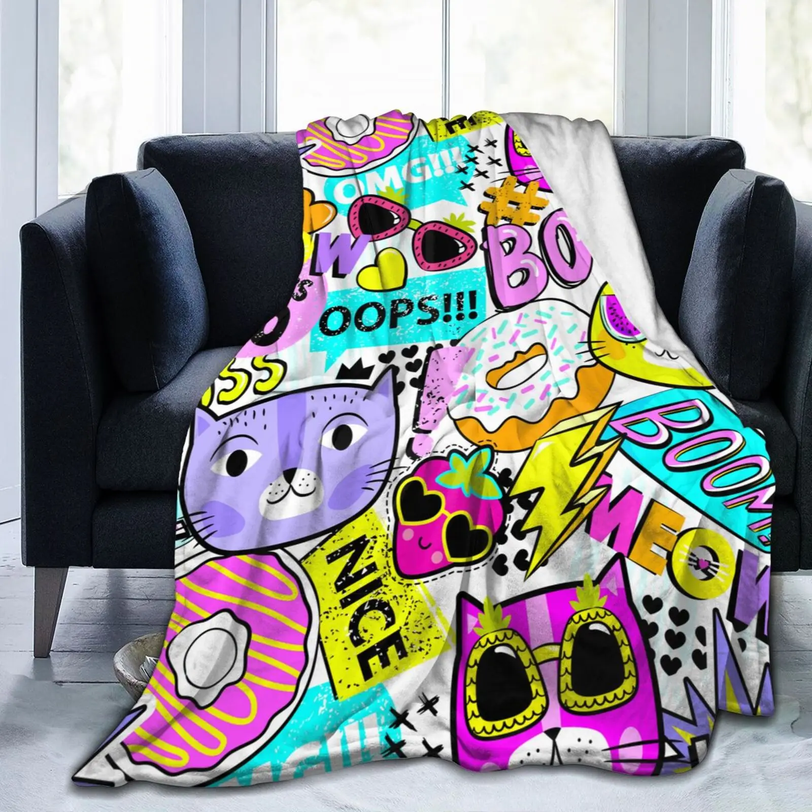 

Lovely Owl Fancy Decorative New Age Tie Dye Soft Cozy Fleece Blanket Dropship Wholesale Family Winter Flannel Throw Homedecor
