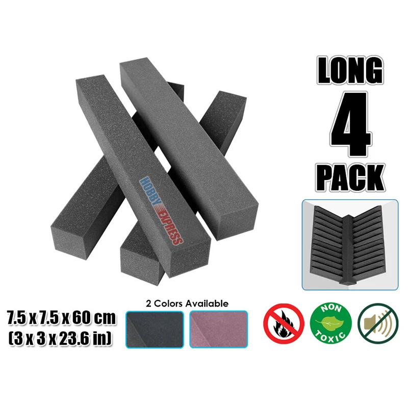 

Arrowzoom 3 x 3 x 23.6" (7.5 x 7.5 x 60 cm) Long Corner Edge Fill Bass Trap Block Sound Absorbing Acoustic Studio Wall Foam