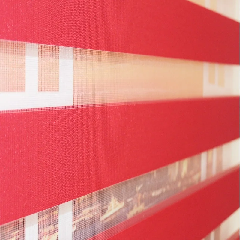 RED Zebra Roman Roller Blinds Curtain Double Layer for Office Home Living Room Window Kitchen Bedroom customized size | Дом и сад
