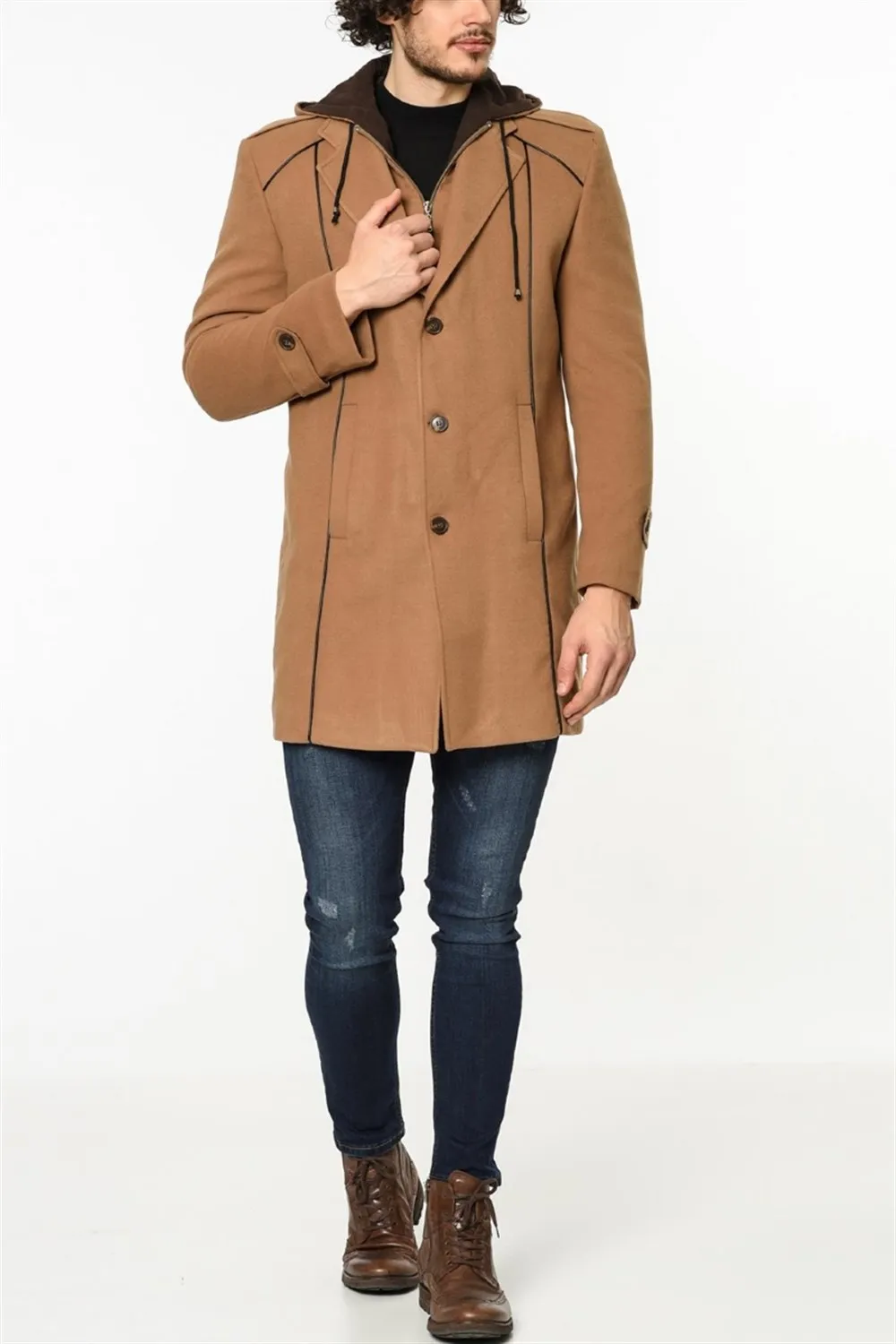 PLT8334 DEWBERRY пальто CAMEL|Мужские пальто| |