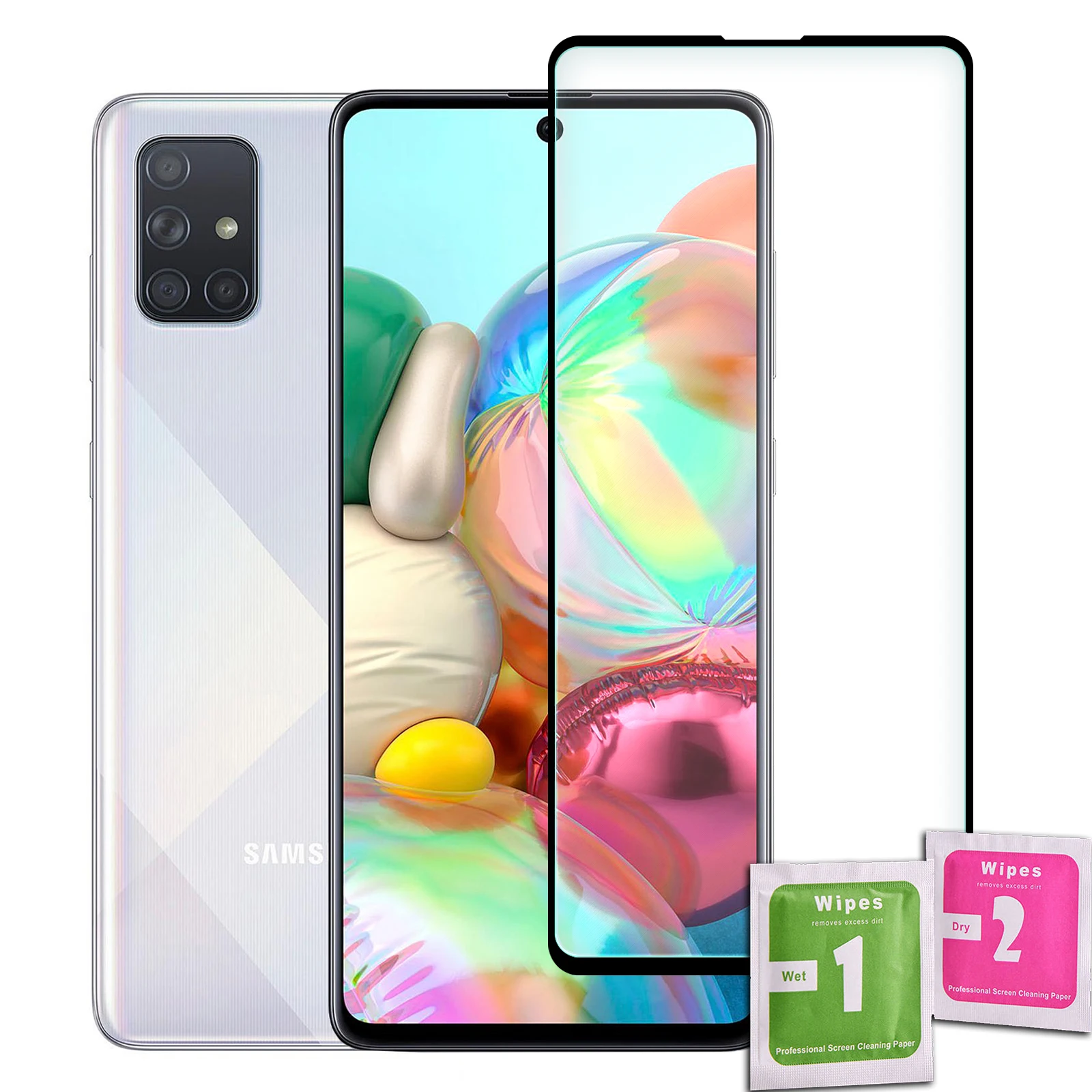 Tempered Glass Screen Protector for SAMSUNG GALAXY A71 Black Front Full Quality Premium 9H 0.33mm