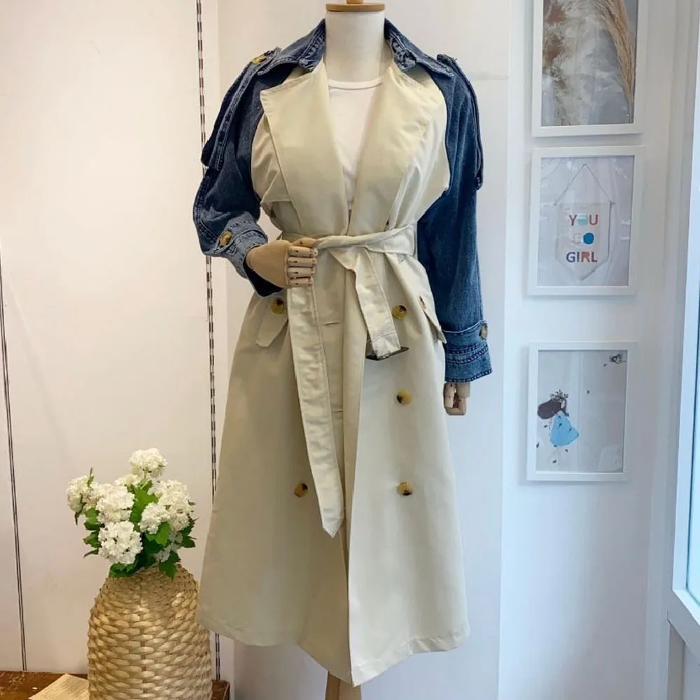 

Hijab Clothing Denim Detailed Trench Coat Fashion 2021
