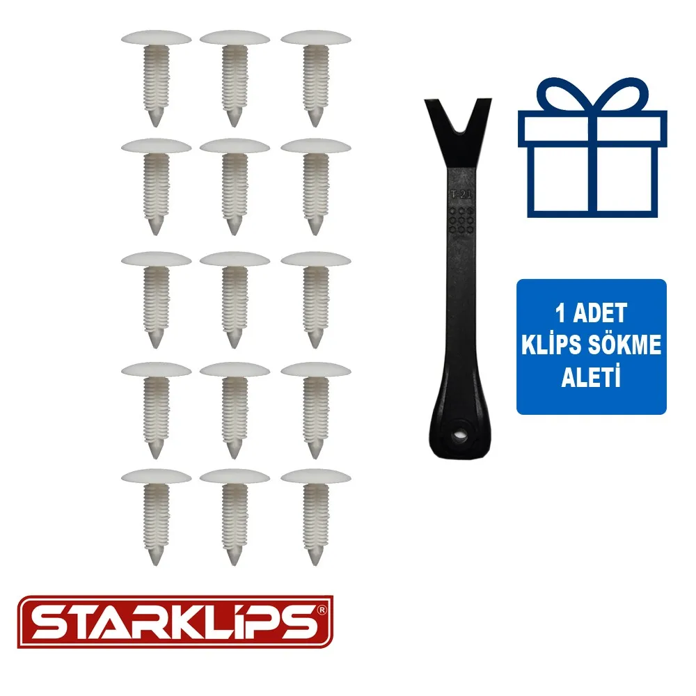 

Зажим с белым дизайном 9 X29 5 X22 + кронштейн для разборки зажима для 15 шт. автомобильных крепежных заклепок с нажимным штифтом