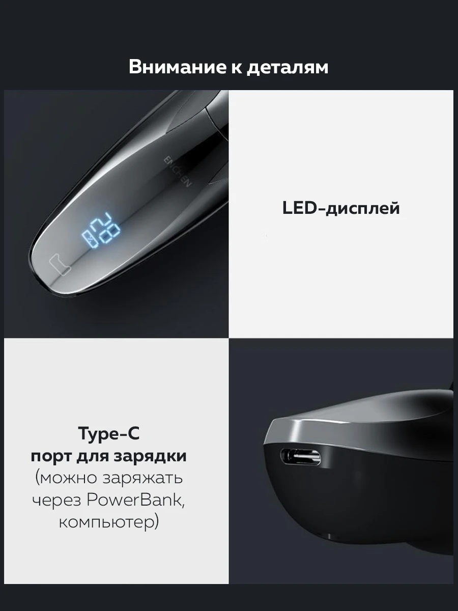 Электробритва Enchen BlackStone 3 (Black) мужская бритва электрическая машинка триммер для бороды home appliance