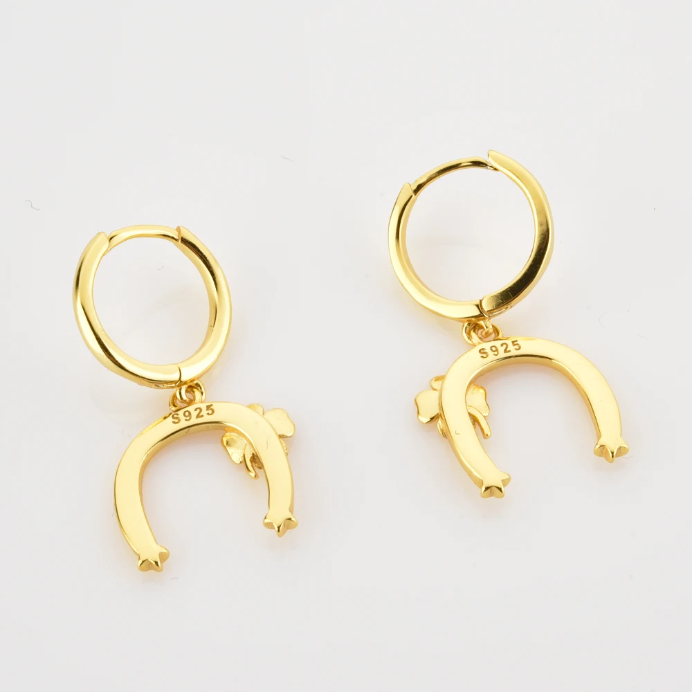 ANDYWEN новинка 100% серьги-подвески в виде серебряной Золотой Луны цветка