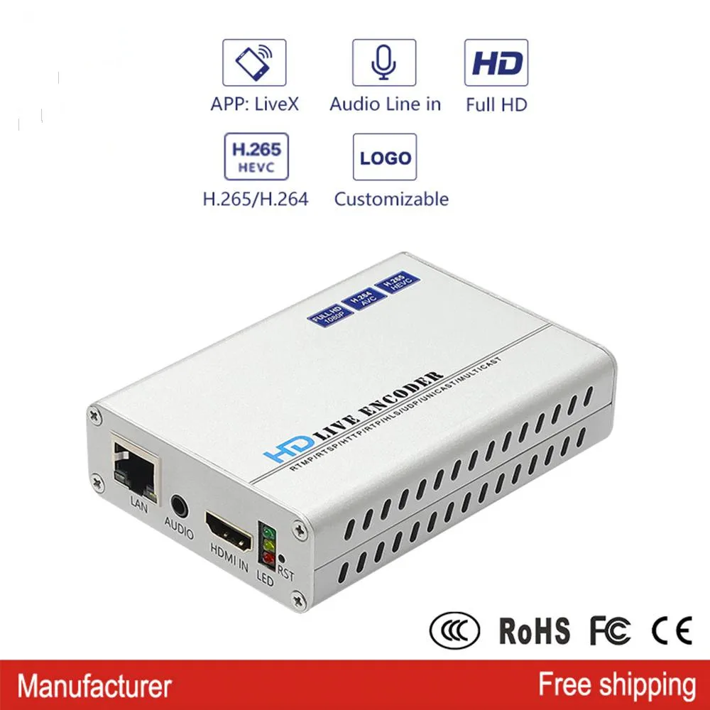 H8118 H.265 1080P @ 60 кадров в секунду HDMI & аудио IP кодировщик поддержка RTSP RTMP RTMPS SRT HTTP для