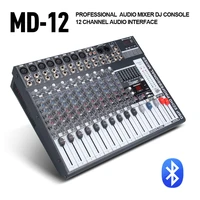 good quality clean sound 12channels mixer digital audio mixing dj controller with 48v phantom power usb for recording stage