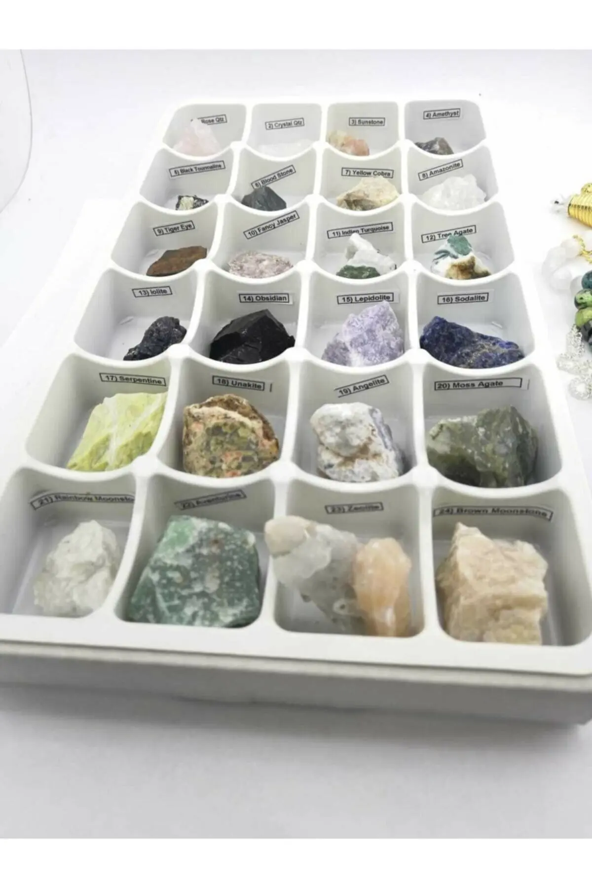 

Натуральные камни 24 шт. Zeolite Amazonite Unakite черный турмалин тигровый глаз Змеиный зеленый агат