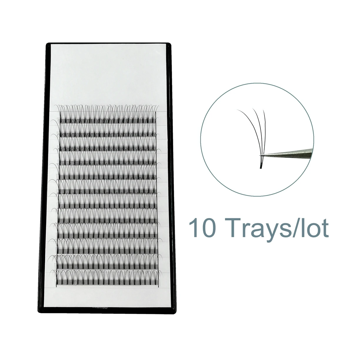 Wholesale 10 Trays Premade Fans Eyelashes Extension 3D Short Stem 8mm-16mm Long Volume Eyelash Silk Individual Lashes Vendor