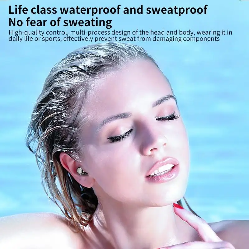 Беспроводные наушники TWS с Bluetooth 5 0 зарядная коробка 9D спортивная