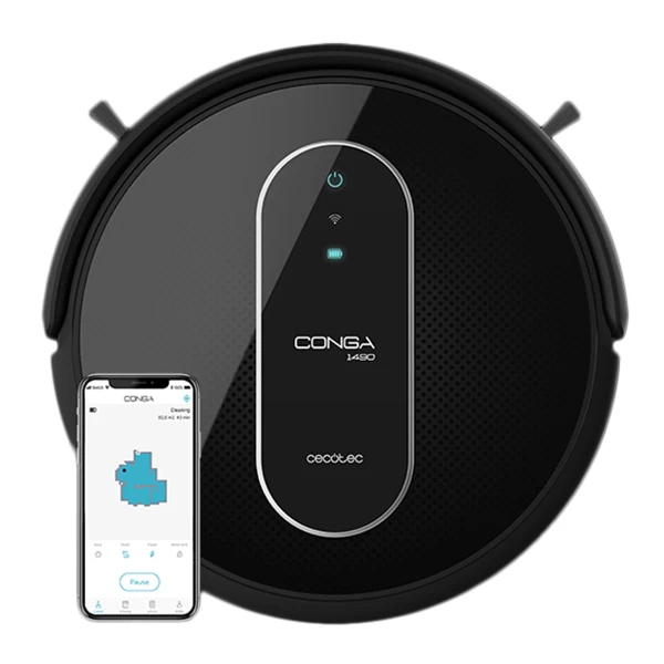 Робот-пылесос Cecotec Conga 1490 Impulse 1400 Pa 64 dB WiFi черный | Бытовая техника