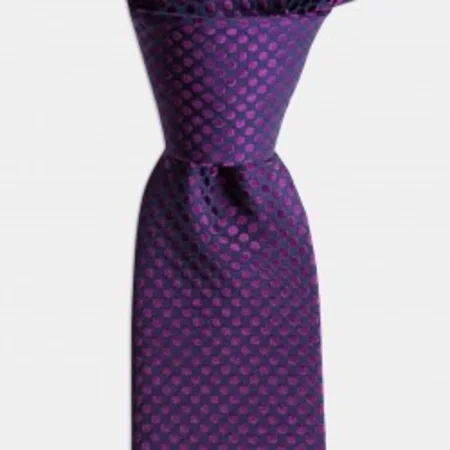 

Dot pattern purple silk tie 67825916