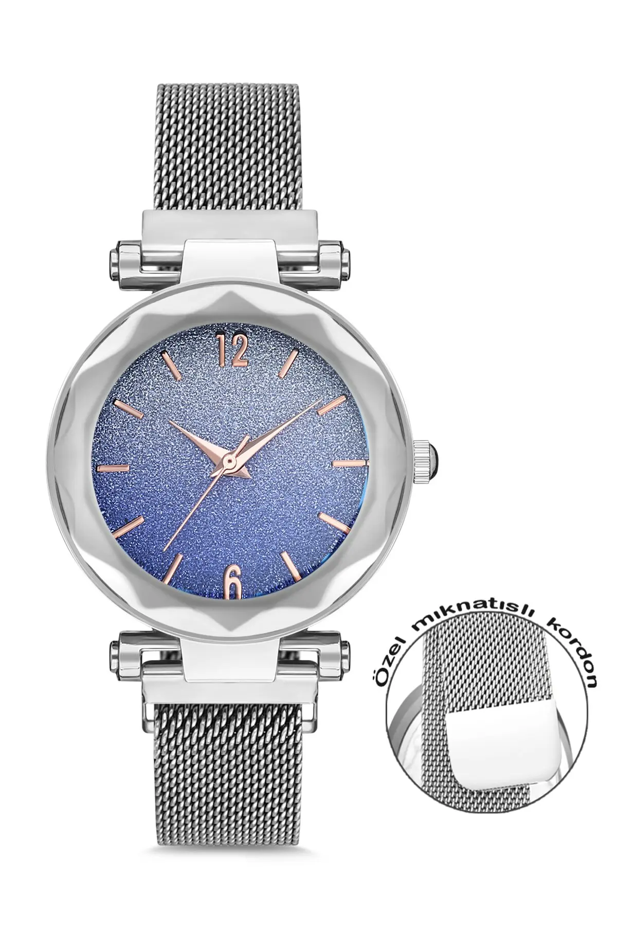 

Silver mesh watchband stylish women wrist watch