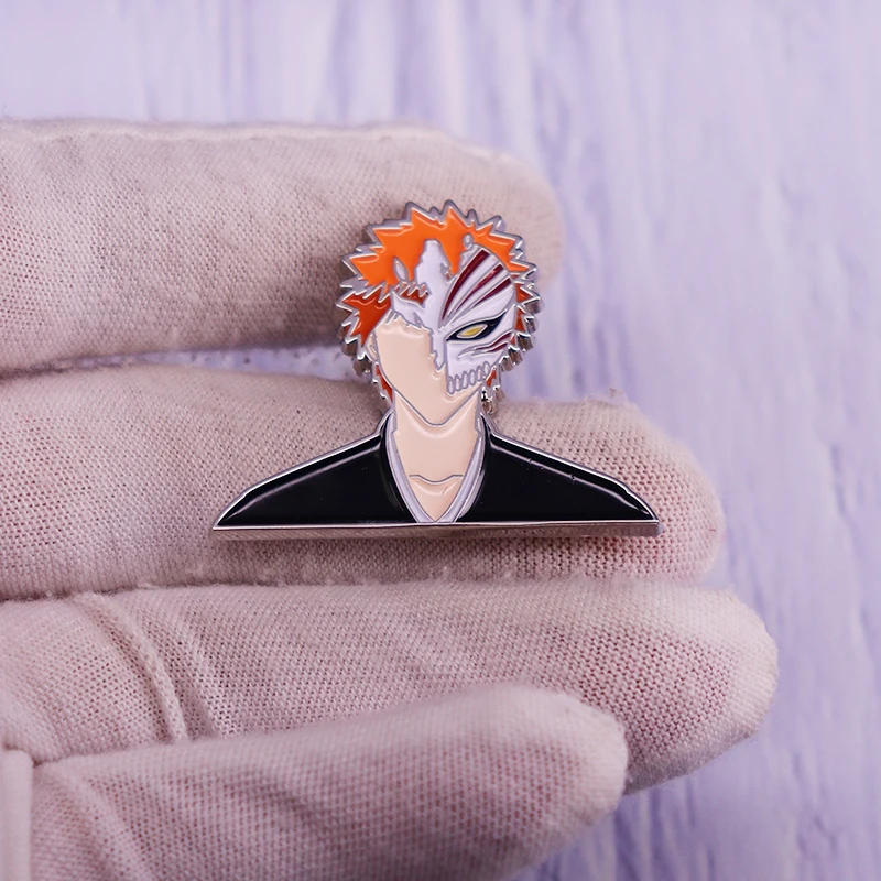 Kurosaki Ichigo эмалированная брошь-Кнопка Аниме отбеливатель значки модная коллекция