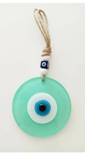 

Big Size-13 cm Diameter- Colorfull Fusion Glass Turkish Evil Eye Home Decor Hanger