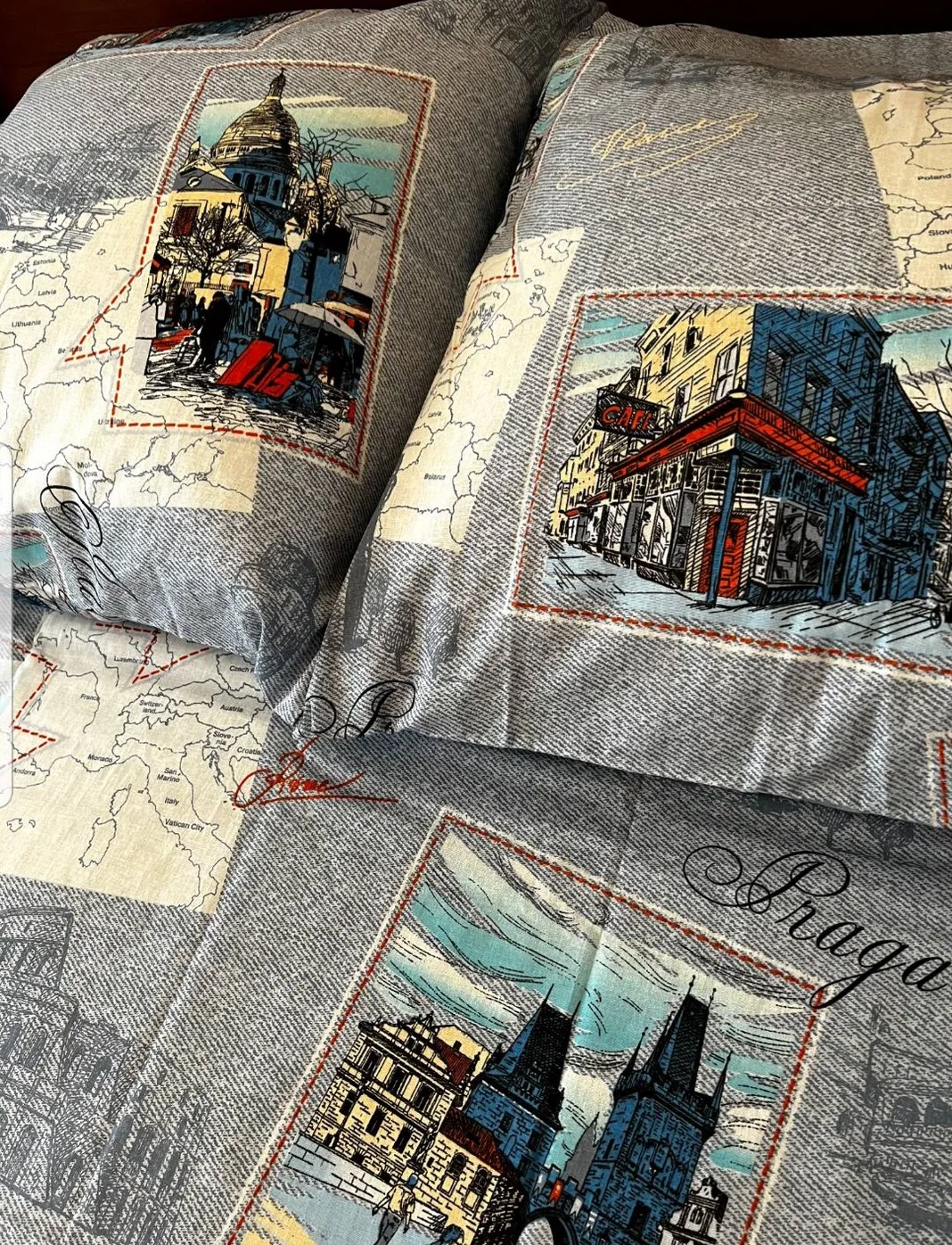 Bed linen 1 5 sleeping &quotworld walk" coarse calico 100% cotton density 120g/m2 best gift |