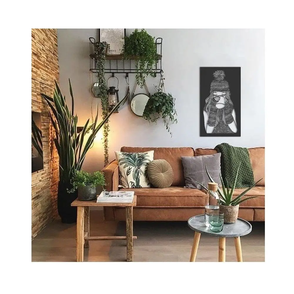 

İkonika Coffee Drinker Girl Metal Table Winter Motifleri Located In Simple Elegant Design Hot Pleasant Feeling Clean Reliable Quality Materials