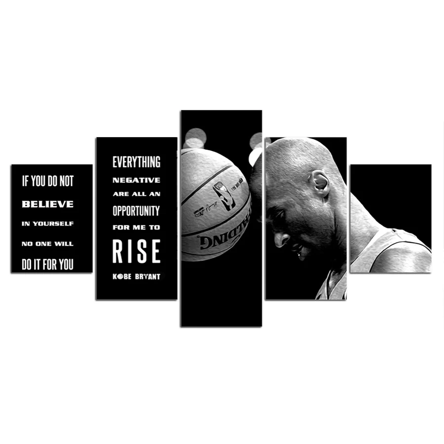 

5 Piece Canvas Painting HD Prints Pictures Famous Person basketball Sports Poster Home Decor Bedroom Decoration Wall Art