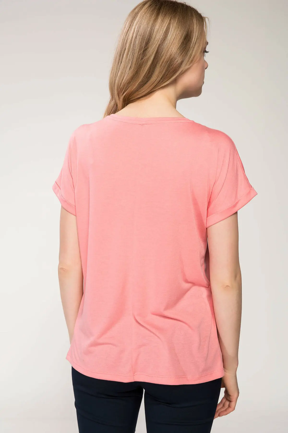 DeFacto женская розовая футболка с блестками и бабочками Женская Повседневная