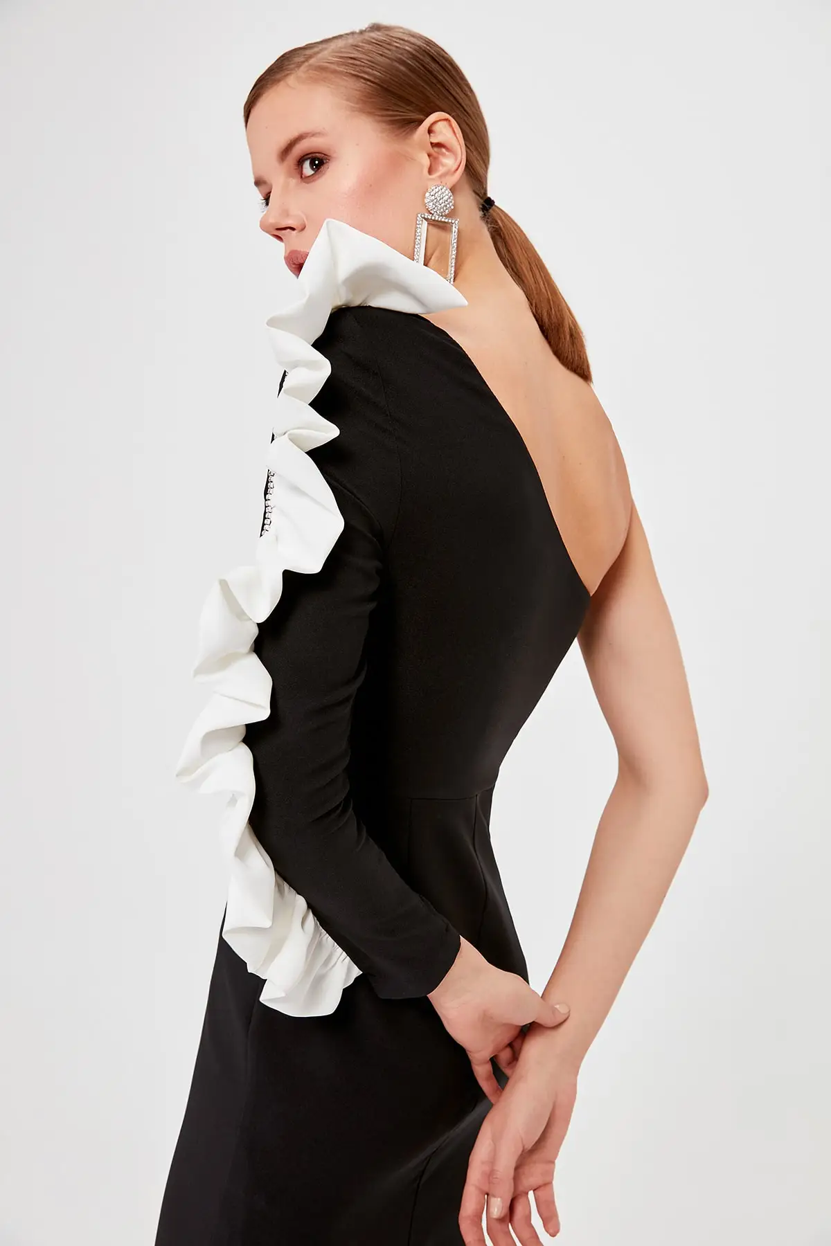

Trendyol Sleeve Detail With Color Block Dress TPRSS20EL0809