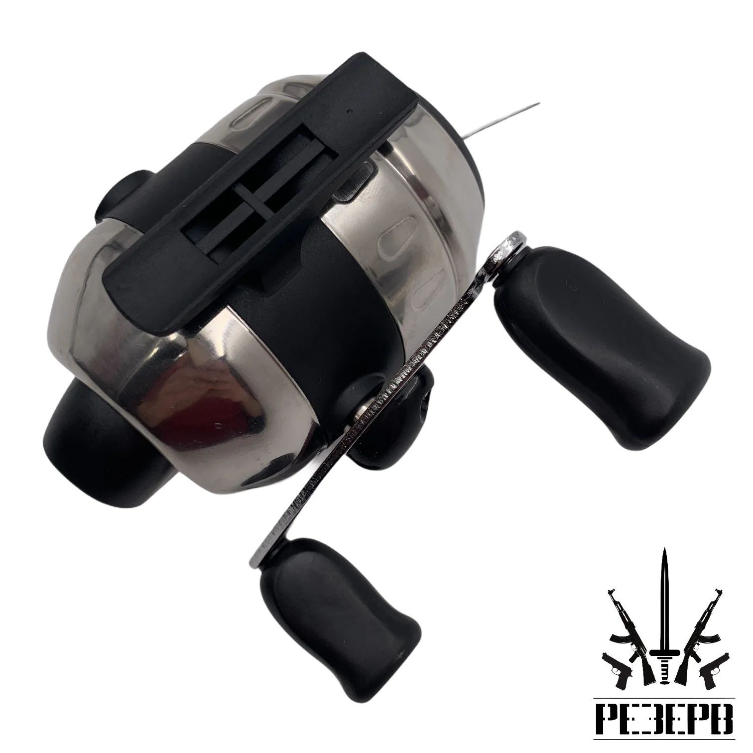 Катушка AX-25 рыболовная металлическая для рыбалки с рогаткой луком крепление