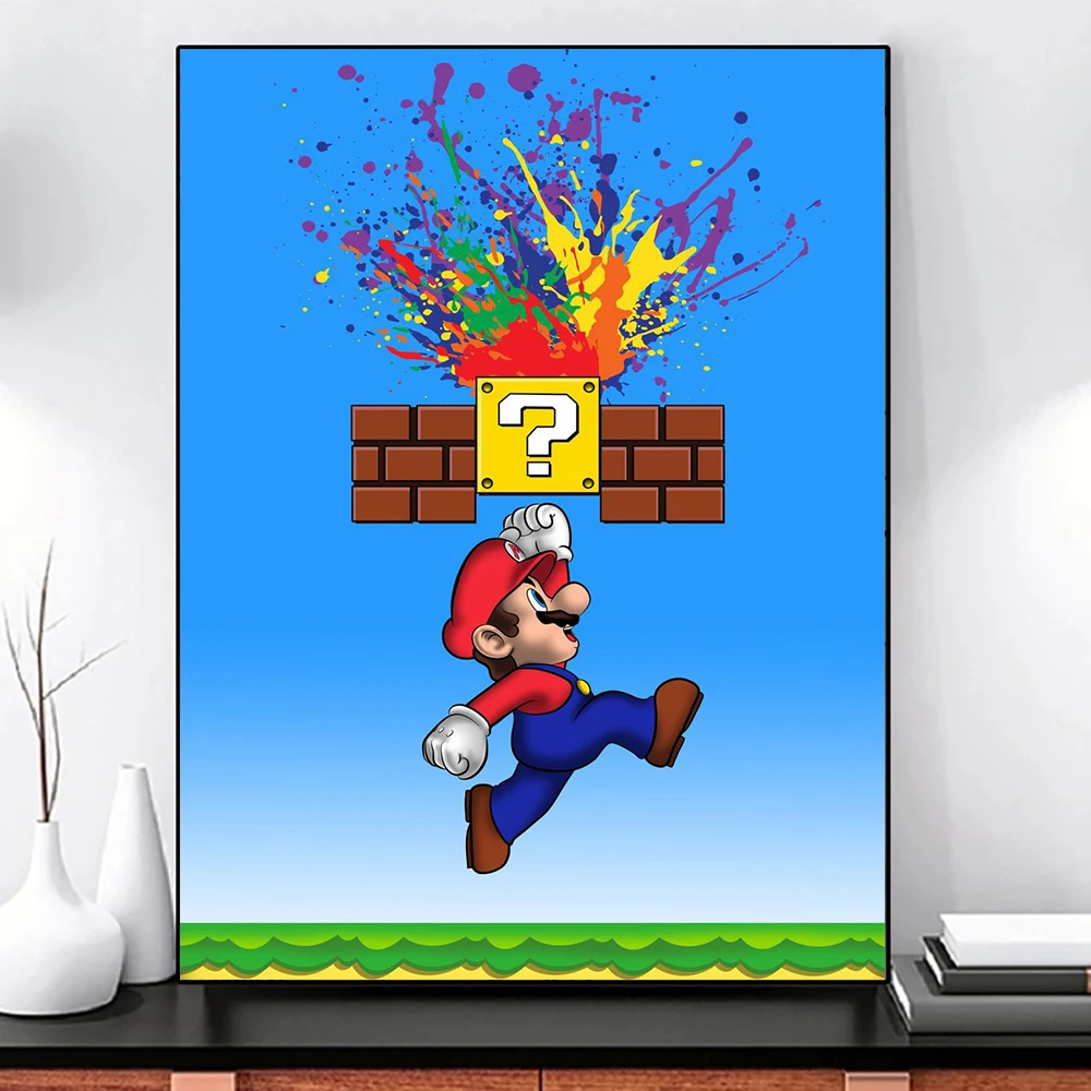 

Cartoons Super Mario Poster and Prints on Canvas Painting Classic Game Wall Art Picture for Living Room Home Decoration Cuadros